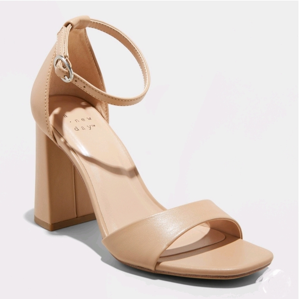 A New Day Women's Tan Block Heel Sandals SZ9.5